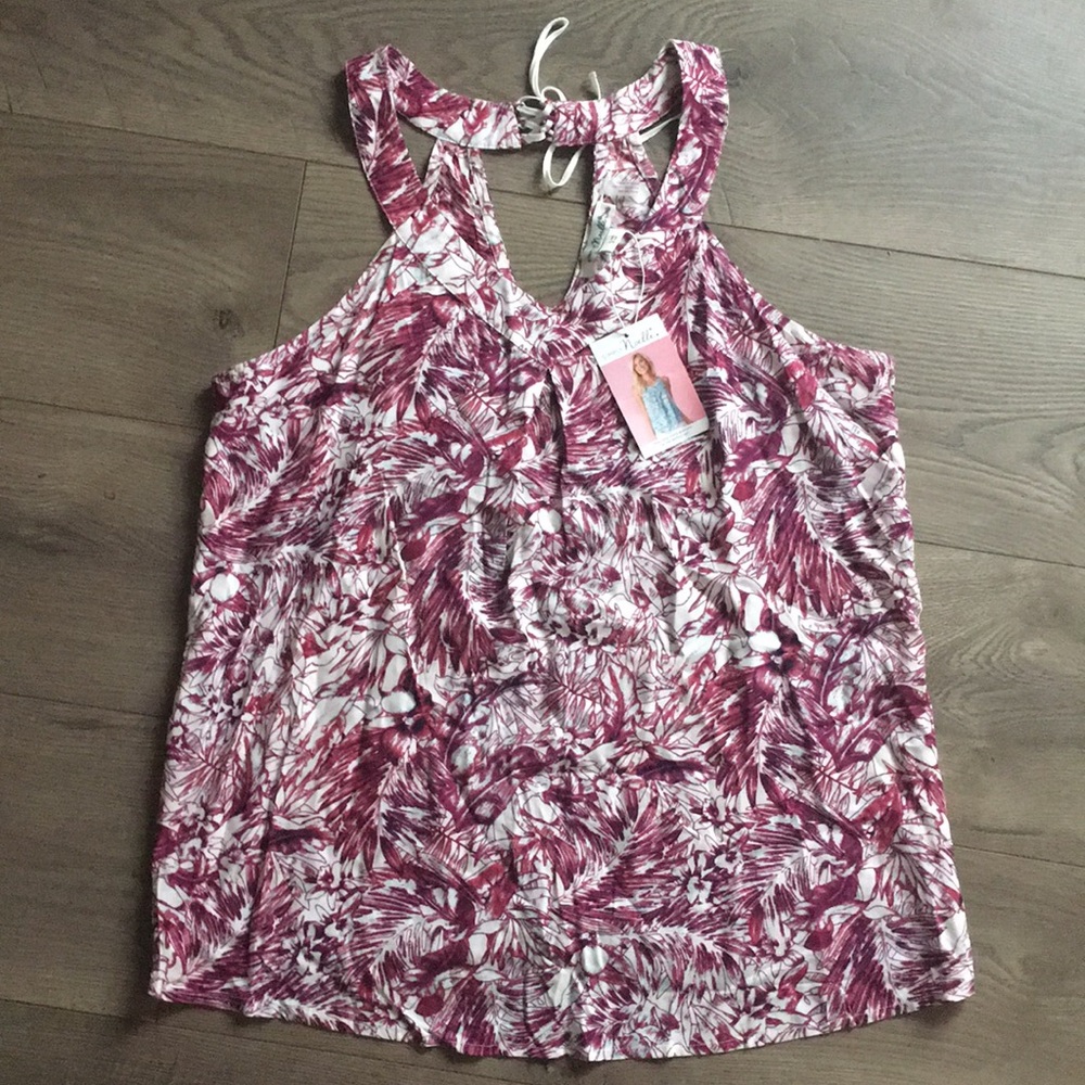 Burgundy floral tank